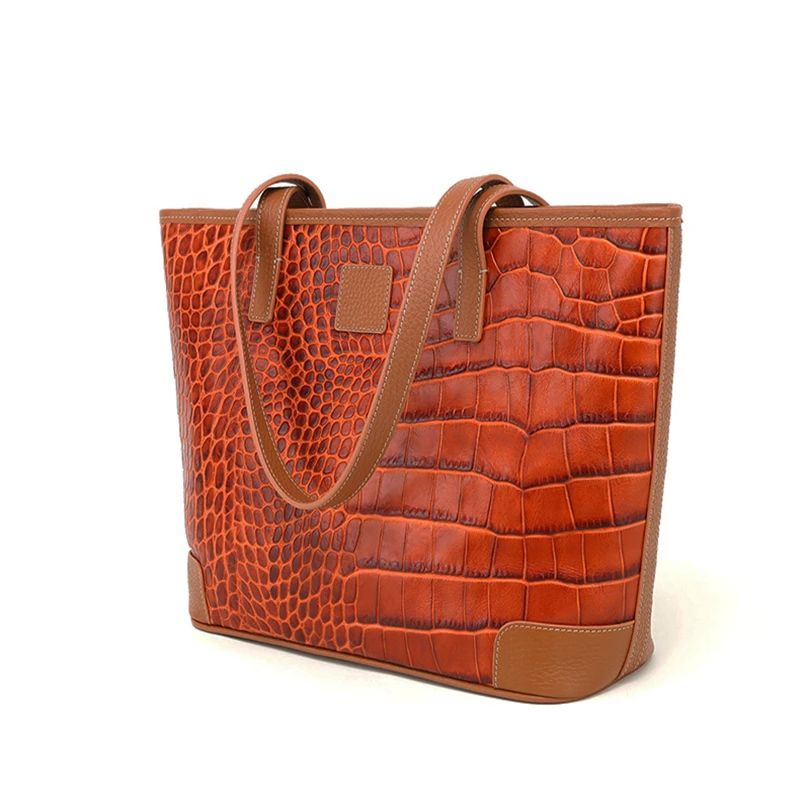 croc print tote bolsa