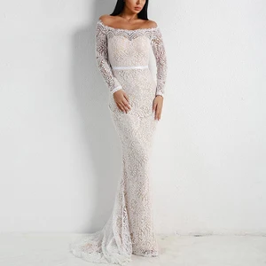 New Luxury Ball Gown Wedding Dress One-Shoulder Natural Waistline Patchwork Regular Sleeve Floor-Length Evening Dress for Women