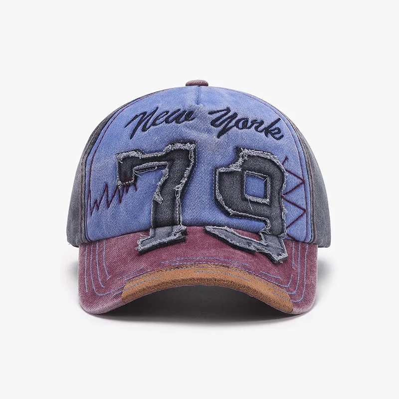New York 79 Embroidered Baseball Cap Vintage Color Block
