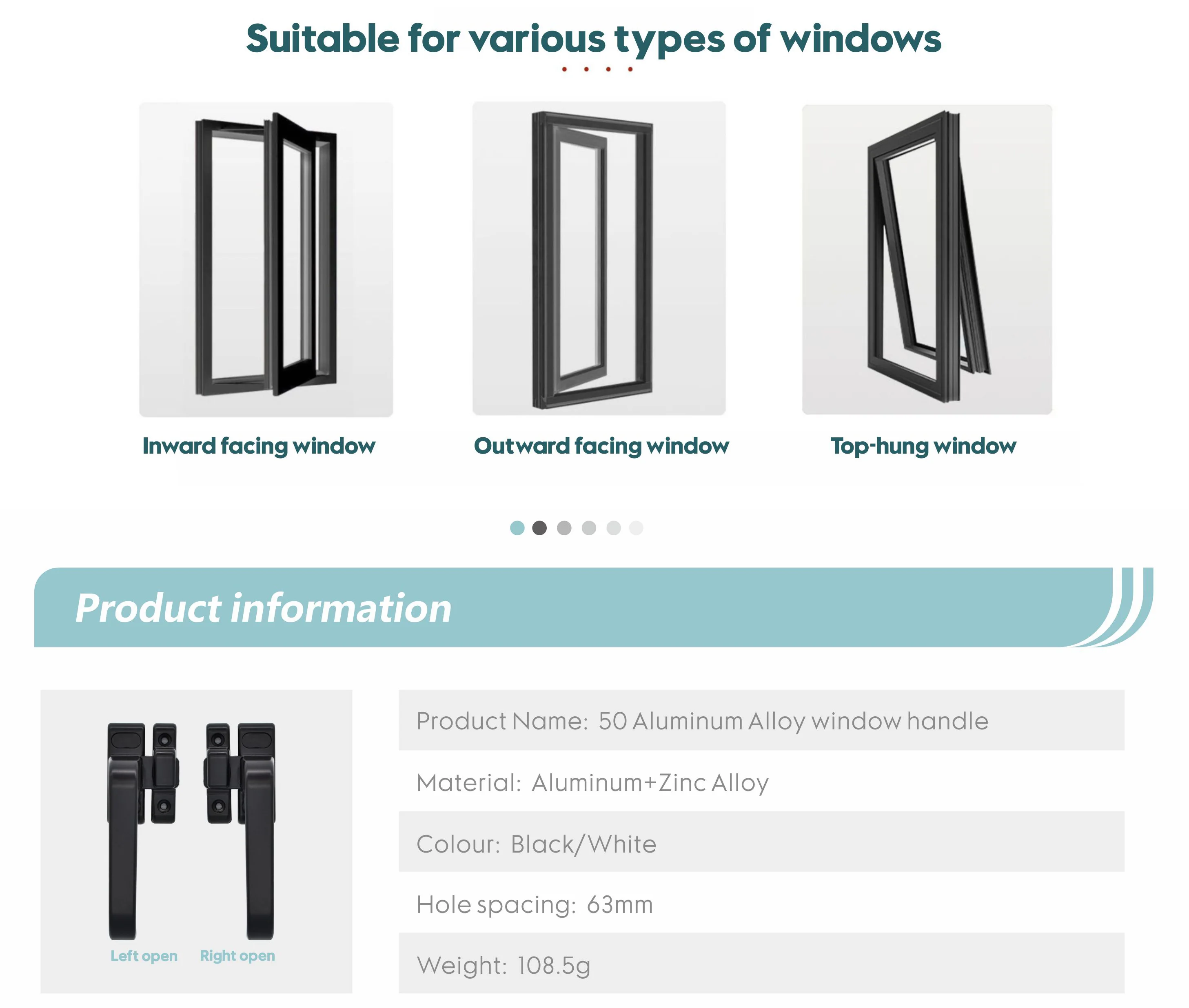 Window Handle Customized Aluminum Window Accessory details