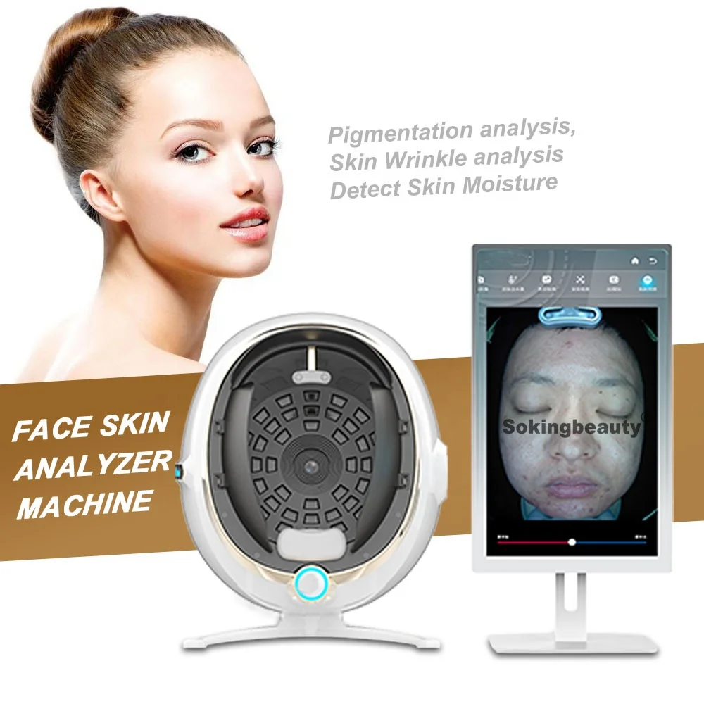 hot sale products 21.5 inc pad 3d magic facial face hair skin analyzer mirror skin analysis machine for analyze skin problems