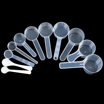 1g 2g 4g  5g 10g 15g 20g 25g 30g 35g 50g plastic pp clear white milk powder coffee tea spoon Dessert salt sugar measuring spoons