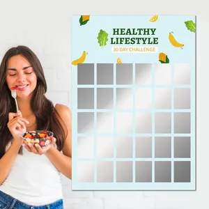 Custom Poster Calendar Printing 30 Days Healthy Lifestyle Challenges Scratch off Poster