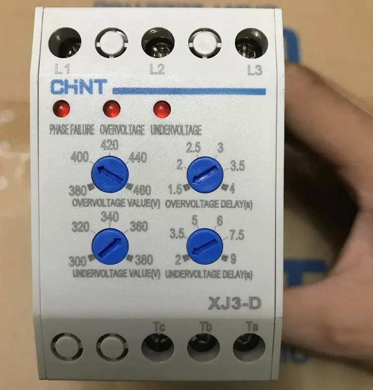 Chint original XJ3-D XJ3-G XJ3-G1 AC 380V CHNT overvoltage and undervoltage Phase failure sequence lose Protection Relay