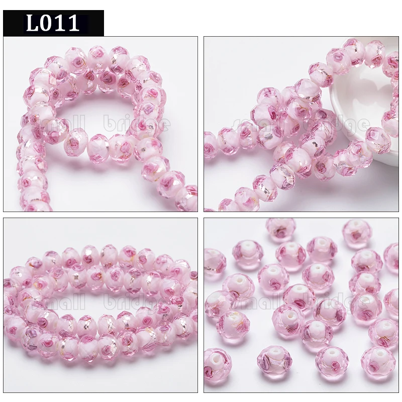 12mm Multicolor Murano Faceted Glass Lampwork Beads for Jewelry Making Diy Beads Flower Transparent Round Beads supplier