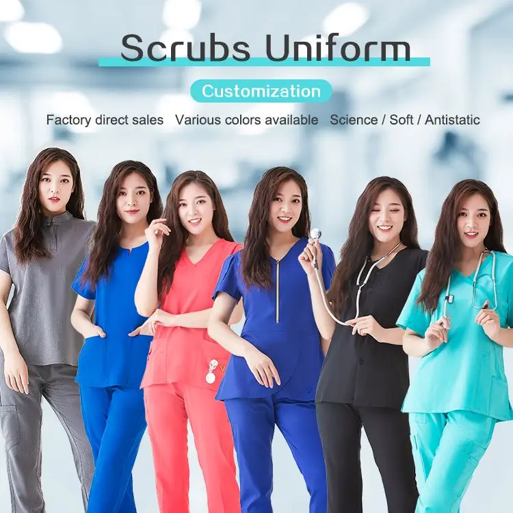 Female s fitted jogger uniforms medical nursing scrubs sets buy hot