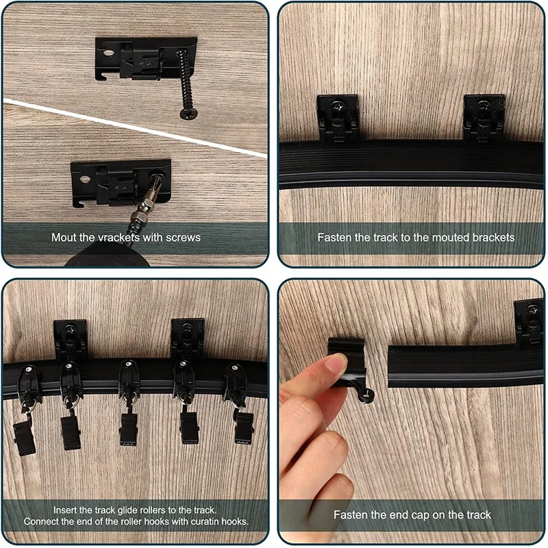 Flexible Straight and Curved Ceiling Curtain Track with Bendable Mount for Home Use-for Bunk Bed Bay Window & Room Divider