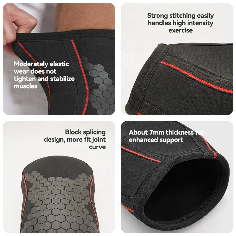7mm SCR Neoprene Weightlifting Powerlifting Compression Elbow Support Sleeve