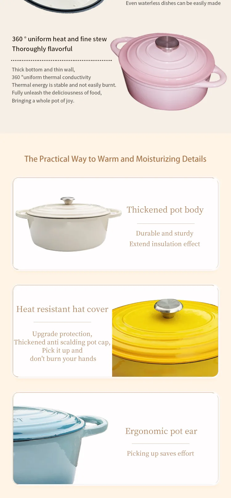 Hot Selling Oval Shape New Arrivals Enamel Stew Pot Cast Iron Cookware