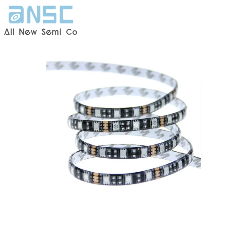 A2-WW Black PCB LED Strip 5050 DC12V Flexible LED Light 60 LED/m 5m/lot RGB IC Warm White for Home Lighting