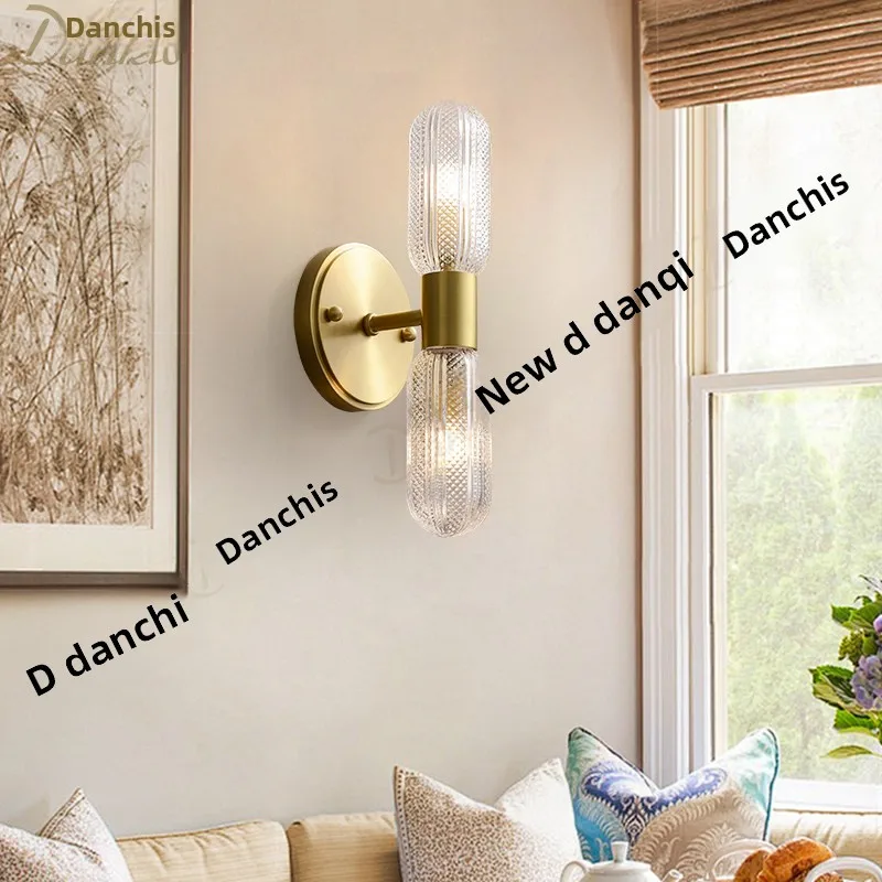 Amerikanische Leichtluxus-Lampe im amerikanischen Schlichtheitsstil mit vollständigem Kupfergehäuse, 3500 K warmweißes LED-Licht für Schlafzimmer, Wohnzimmer, Treppenhaus und Badezimmer