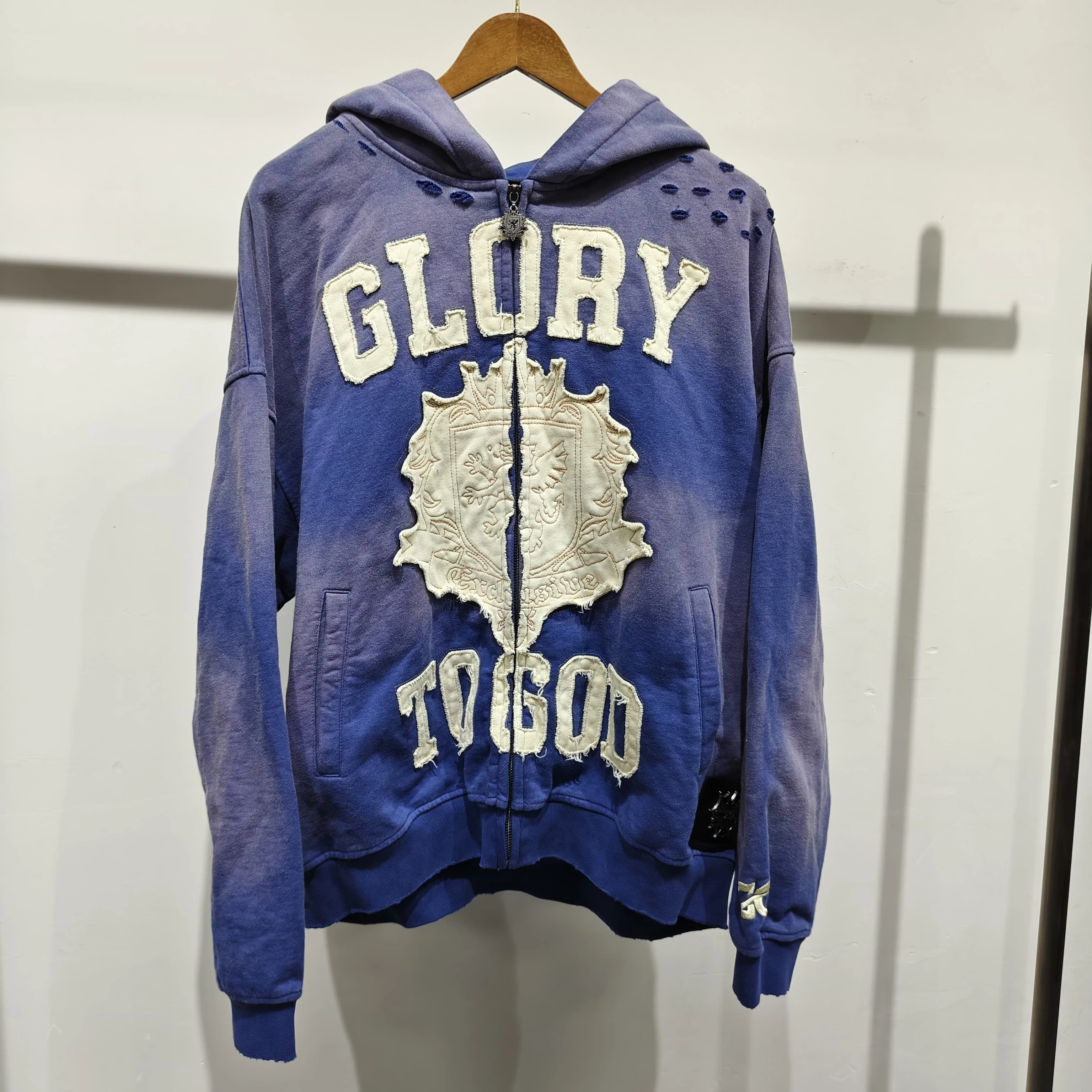 Heavyweight Vintage Hoodies with Custom Logo Gradient Loose Fit Over Sized Washed Retro gallery 7