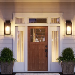 Vertak Square LED Lamp with E27 Base IP44 Waterproof Outdoor Wall Light Aluminum Material for Balcony Aisle Street Garden Glass