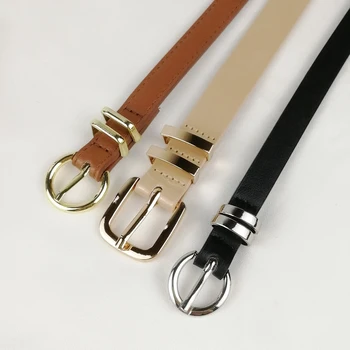 Popular Ladies Clothing Accessories Nature Colorful Narrow PU Belts for Modern Business Suit
