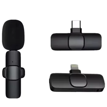Hitrolink Wireless Lavalier Microphone for iPhone, Dual Lavalier Microphone for Video Recording 2 Pack Plug-Play Lapel Mic