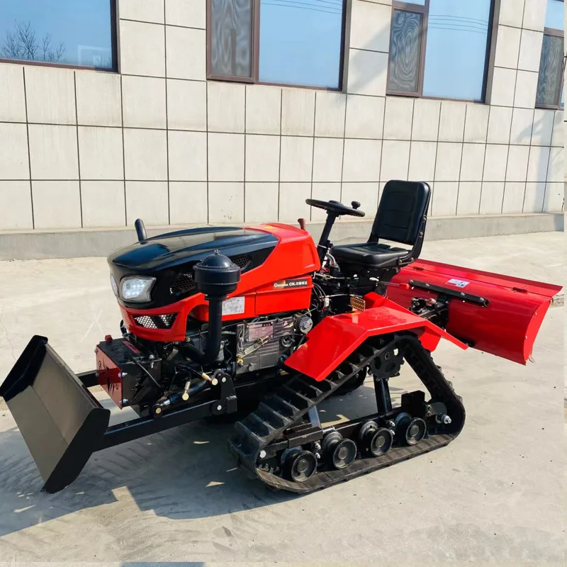 New Multi Functional Crawler Micro Tiller Self Propelled Rotary Tiller Ditching Small Agricultural Field Crawler Tractor