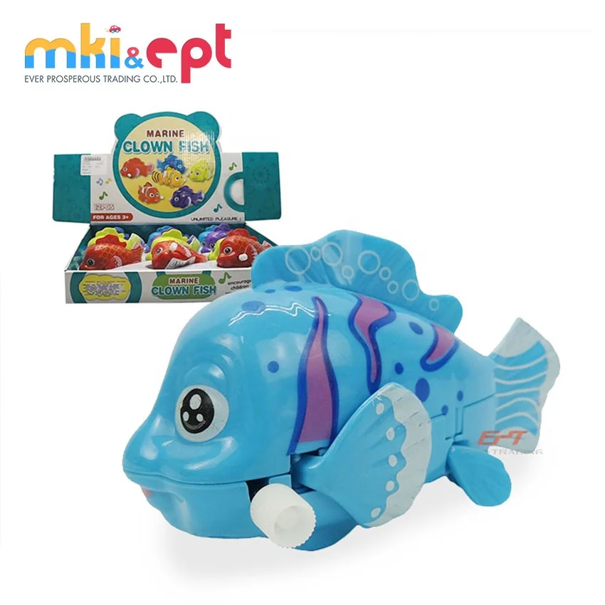 EPT Funny Mini Wind up Colorful Clown Fish Toys for Kids