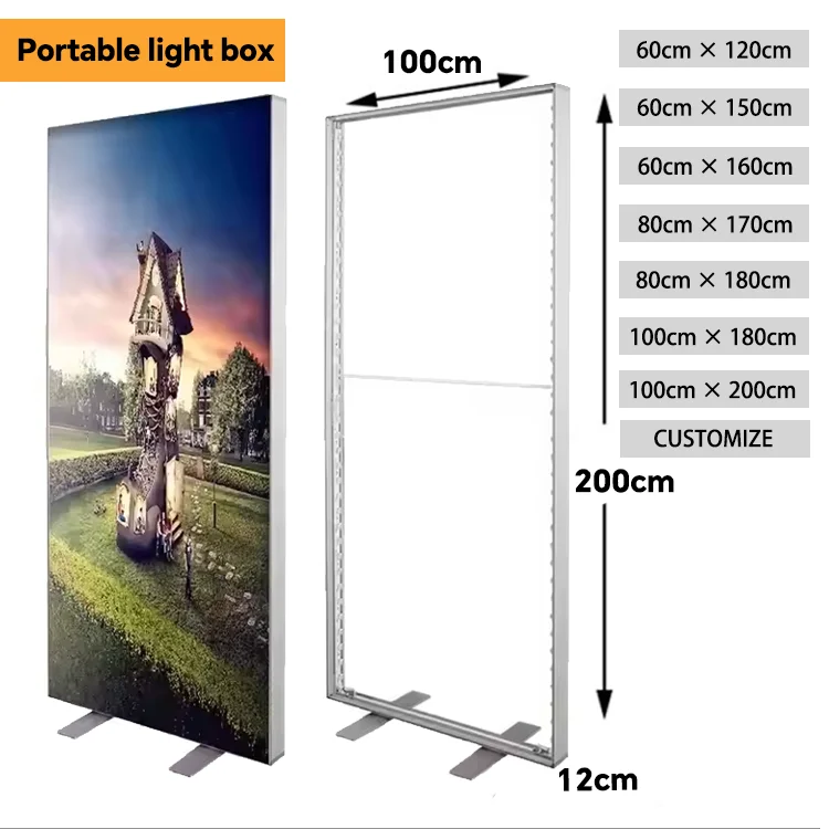 Indoor Outdoor Free Stand Lightbox Cosmetics Restaurant Beer Menu Sign Board Led Box Advertising with Aluminum Frame manufacture