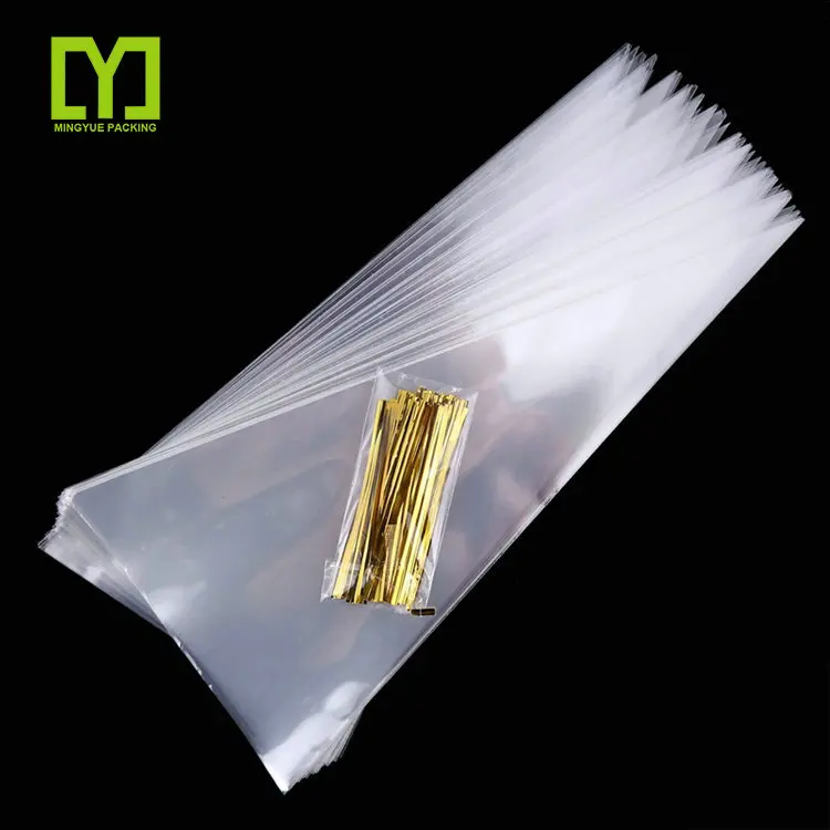 Transparente Plastiktüten aus zellophanartigem Material in Kegelform, durchsichtige Süßigkeitentüte für Zucker, Popcorn, Blumen, OPP-Verpackungsbeutel