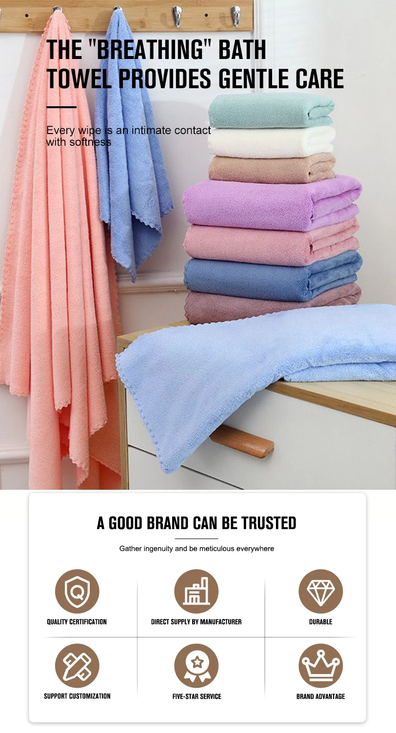 Oem Bath Towel Set Bathroom Cheap Coral Microfiber Plush Free Deluxe ...