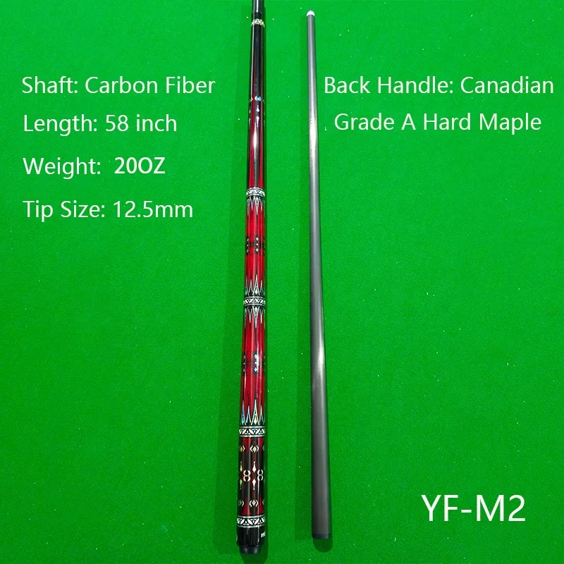 YFEN M1 M2 58'' Pool Cue Stick - Durable Carbon Fiber Shaft