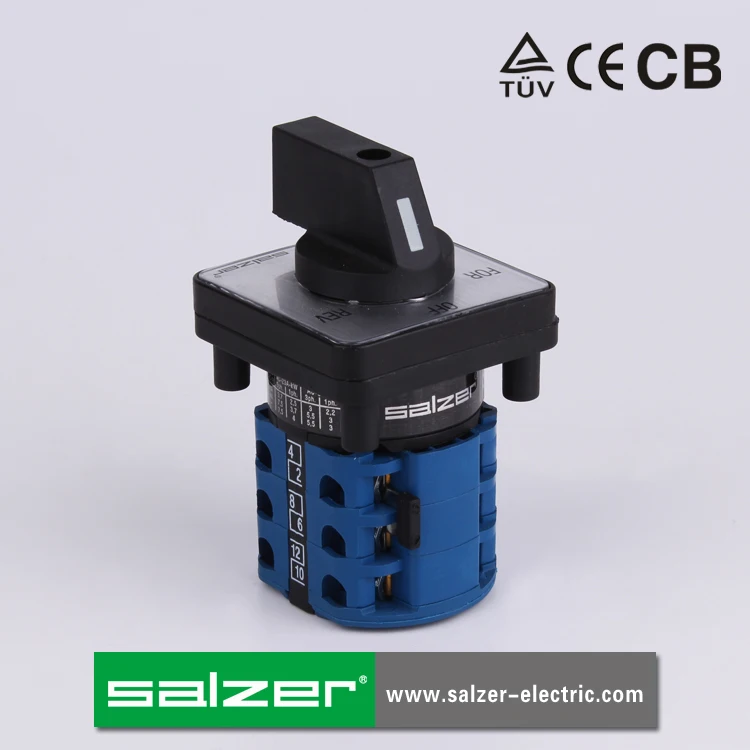 Salzer Sa16 For-off-rev 61211 48x48mm Selector Switch Blue Body Black ...