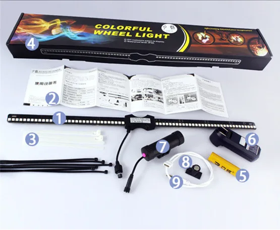 DIY LED Publicity Light Chargeable Programmable Applicable Wheel Decorative  Light Mountain Bike Spoke Lights for Promotion