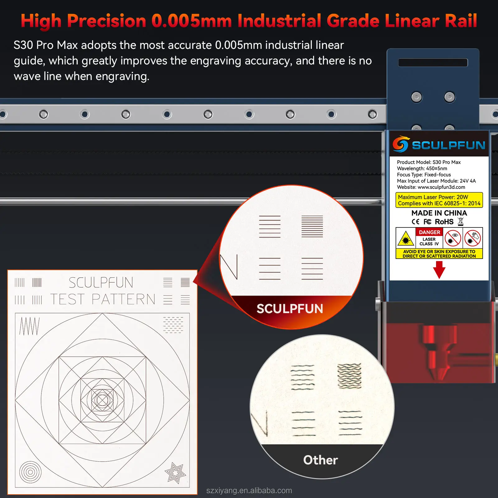 SCULPFUN S30 PM 20w热卖价格便携式金属激光雕刻打标机适用于所有材料| Alibaba.com