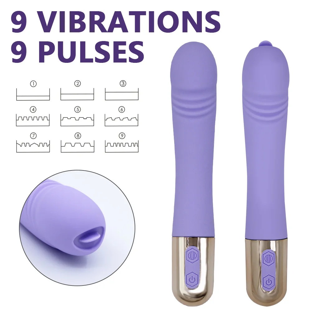 Pulse Retractable Multi-Frequency Vibrating Massager Girls G-spot Masturbator Adult Vibrator