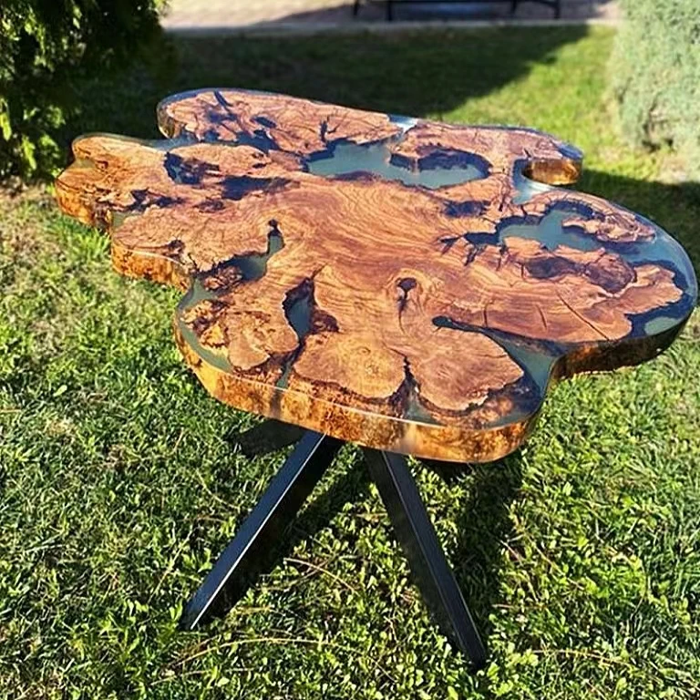 Modern epoxy blue river kitchen cheap dining table living room