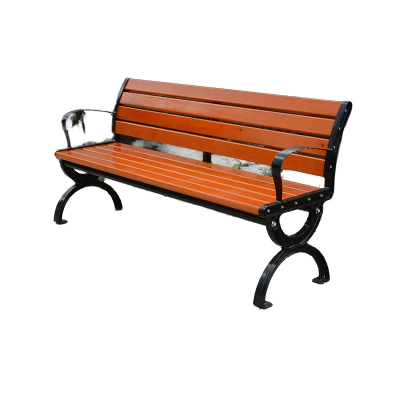 High Quality Durable Outdoor Park Bench Anticorrosive Solid Wood with Modern Design Waterproof Steel for Garden or Patio Use