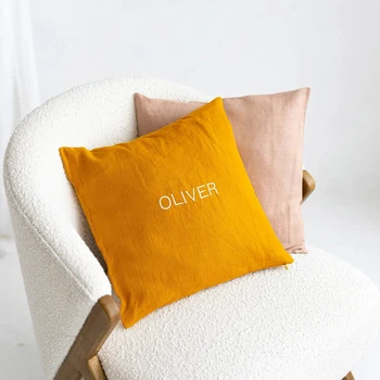 Embroidered With Name Custom Pillowcase Peachskin , Flannel, Linen Pillow Throw Covers Pillow Case Cushion Cover Dropshipping
