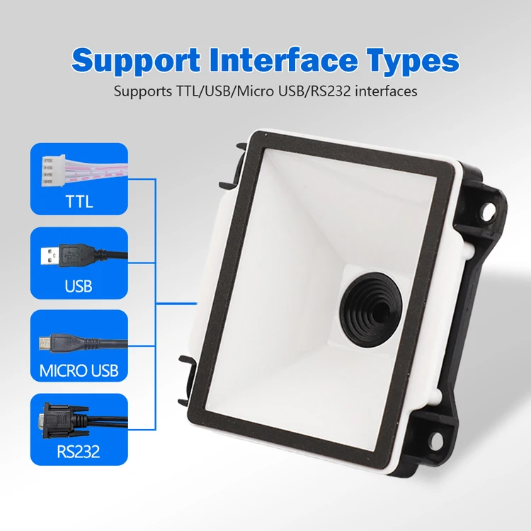 Mini 2d Barcode Scanner Embedded Smallest Omnidirectional Qr Code 