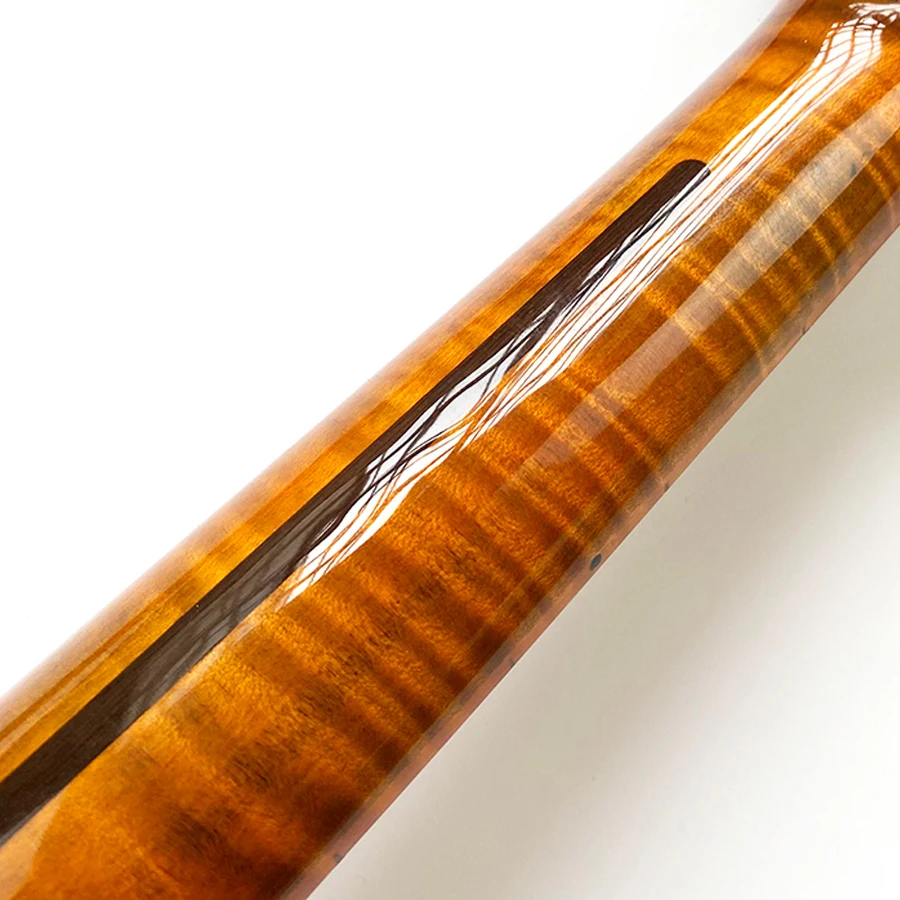 21 Fret ST Electric Guitar Neck - Dark Brown Flame Maple with 9.5