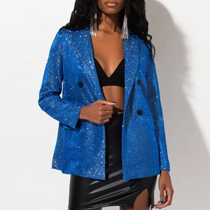 2020 Fashion Shiny Short blazer Jacket Dress Women Office Dresses Wear