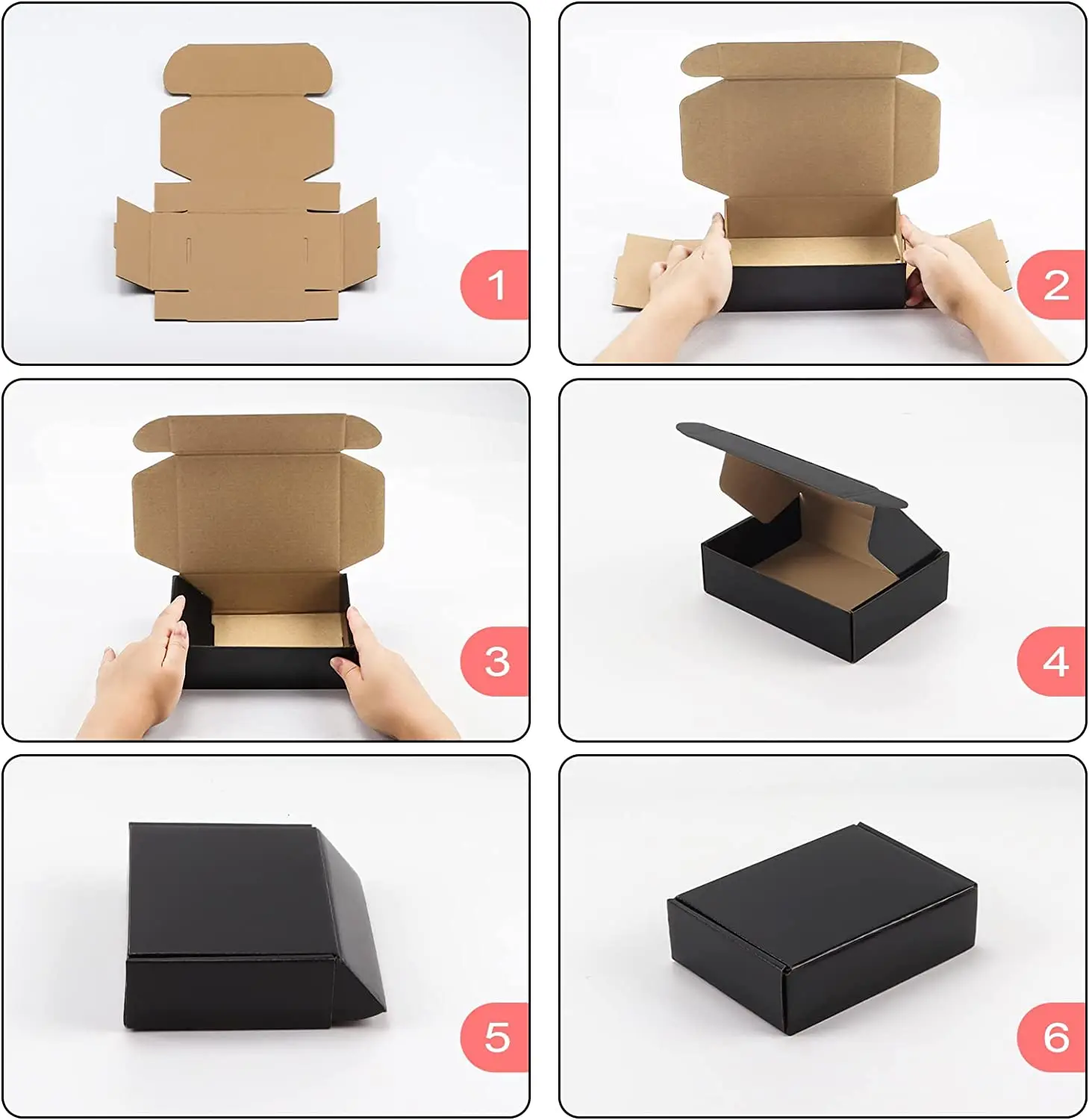 Коробки для доставки по индивидуальному размеру черные почтовые ящики из гофрированного картона маленькие малого