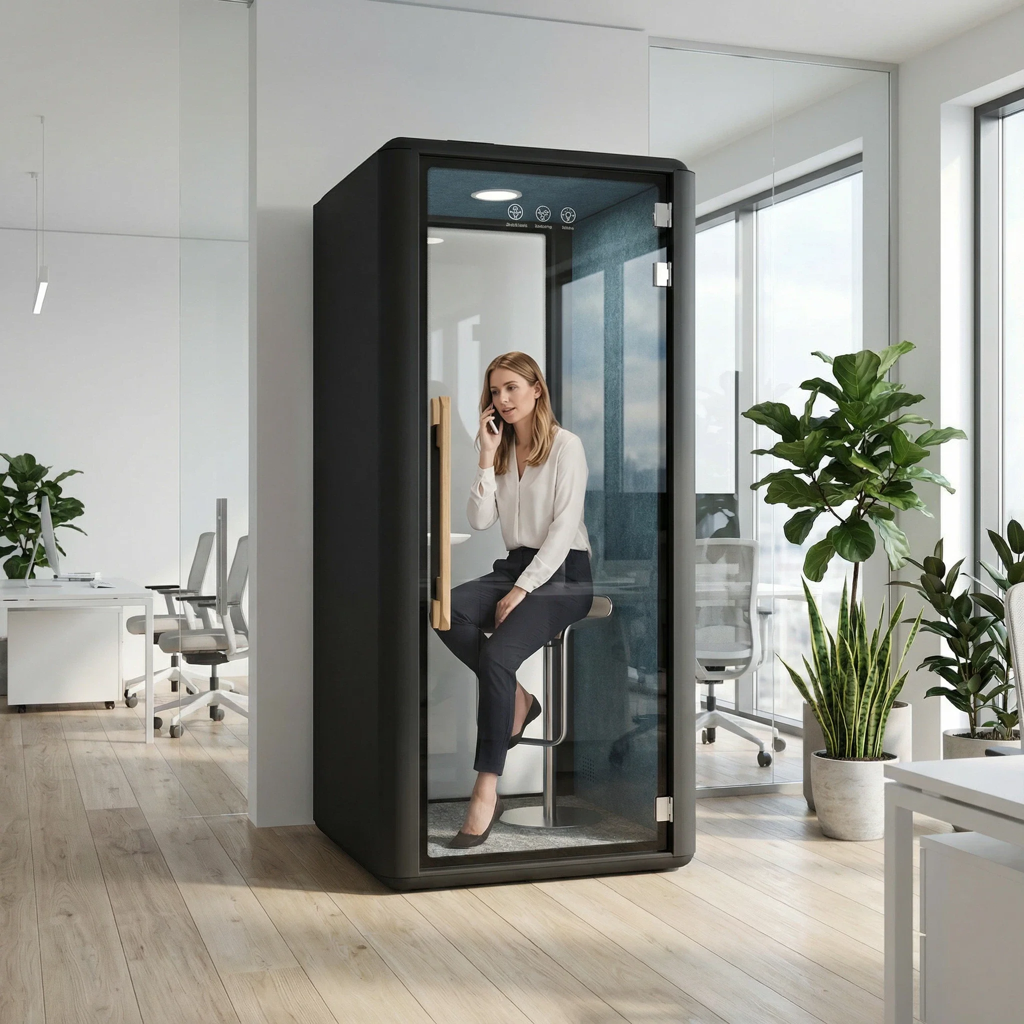 Modern Acoustic Office Pods Recording Booth Sound Proof Pod Soundproof Office Pod Office Phone Pods Privacy Silent Pod Telephone