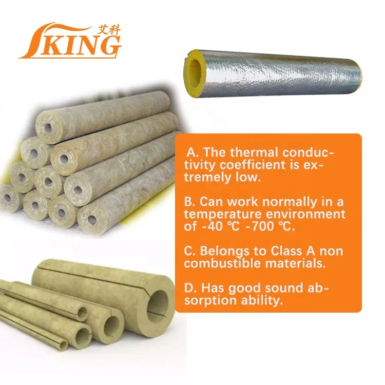 ISOKING Basalt Rock Wool Tube Insulation Fireproof Rock Wool Pipe