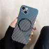 with magnetic Contrast Color blue black silver