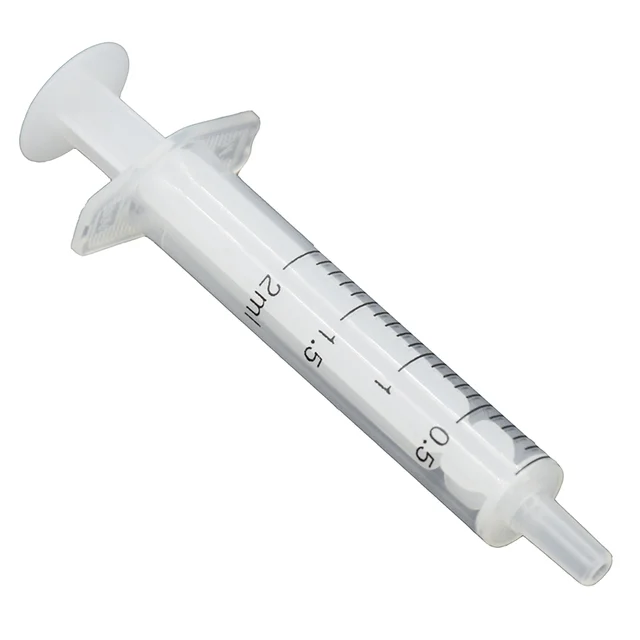 2ML Manual Dispensing Syringe Oil-Resistant Corrosion-Resistant Needle Tube 2-Piece Rubber Stopper Experimental Plastic Product