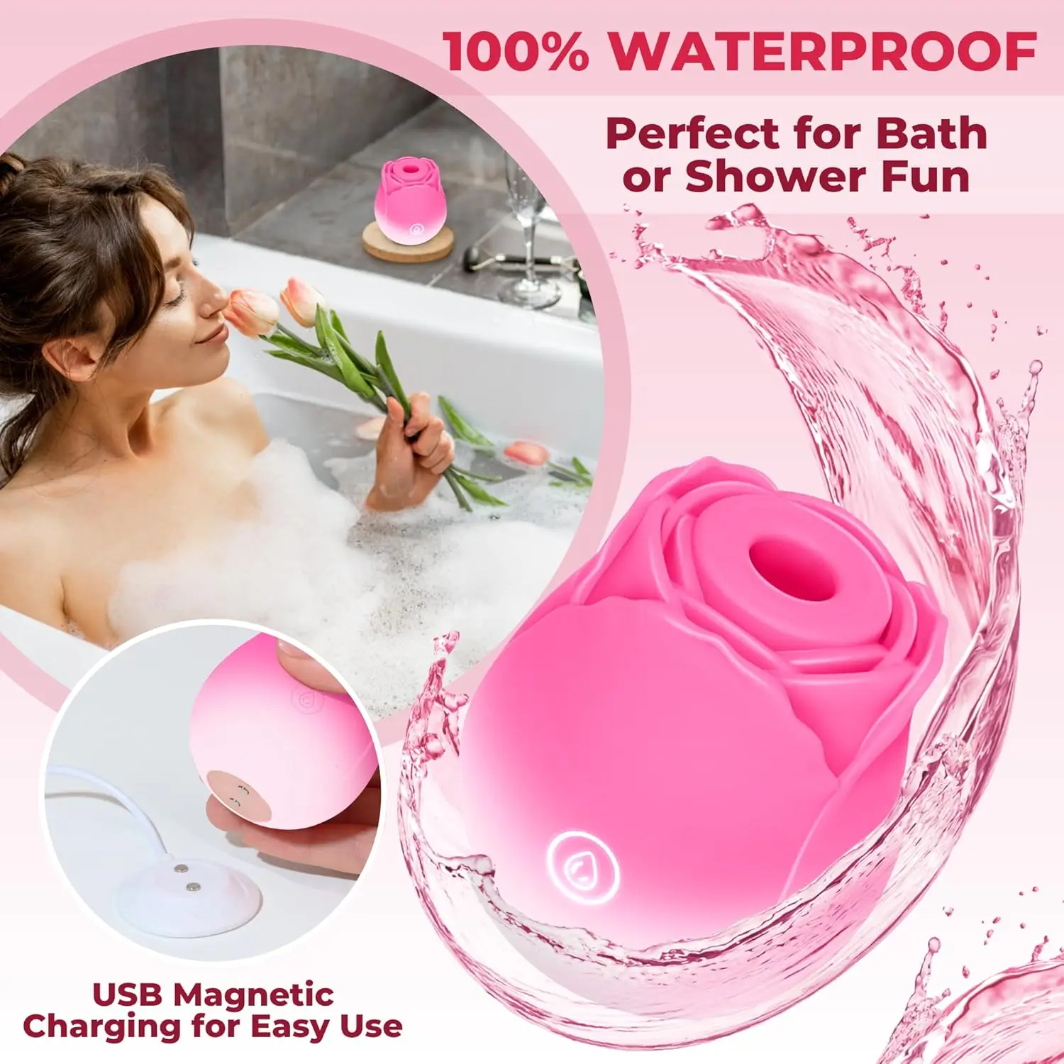 Glow in the Dark Rose Vibe Clitoral Sucking Vibrator Nipple Sucker Clitoris  Stimulator Glowing Rose Vibrator Women Sex Rose Toy
