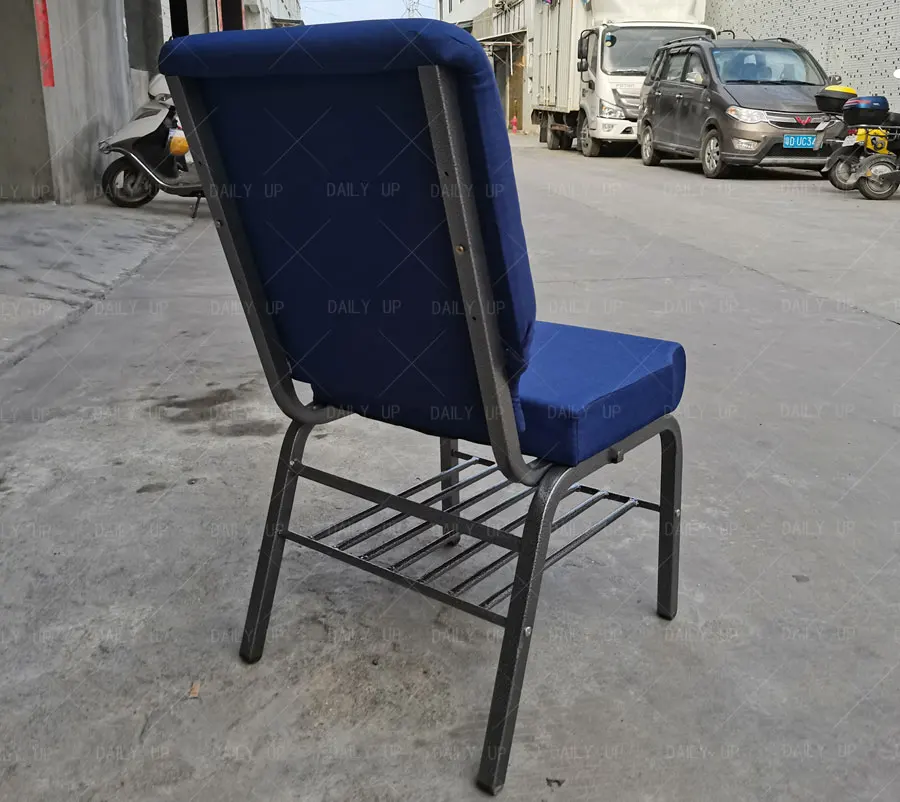 Upholstered Church Pray Chair With Armrests Metal Frame Theater Chair With Customization Logo Padded Auditorium Chair