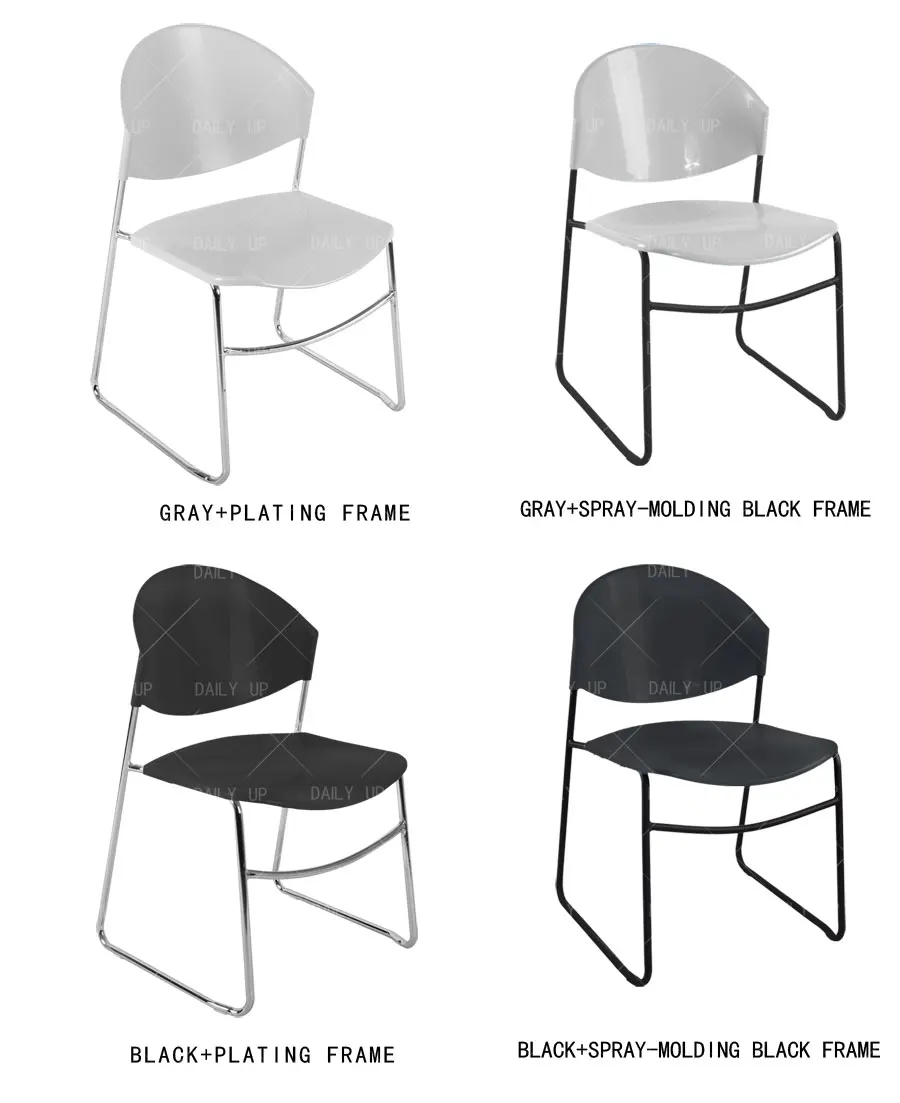 Stackable Leisure Chair metal sled frame Household Kitchen Dining Chair Ergonomic Office Chair For Meeting Conference