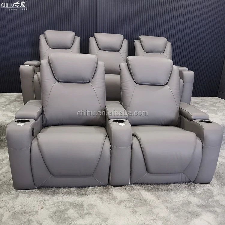 Popular Comfortable Gray Recliner Theater Seating Home Use Theater