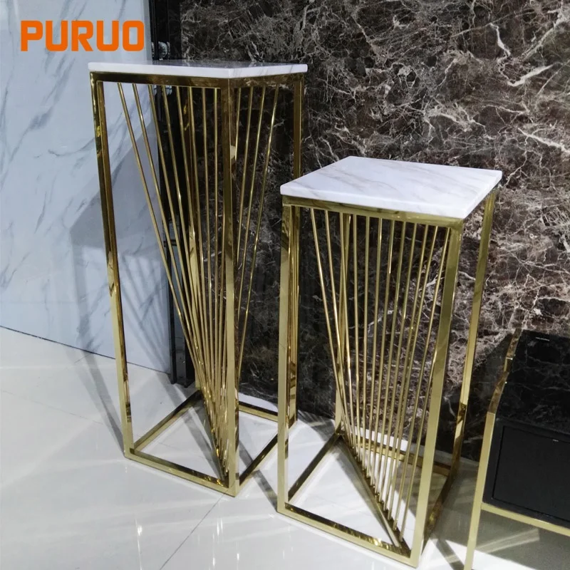 Puruo мебель для дома свадебное украшение свадебный стол из нержавеющей стали железный каркас высокая Цветочная подставка