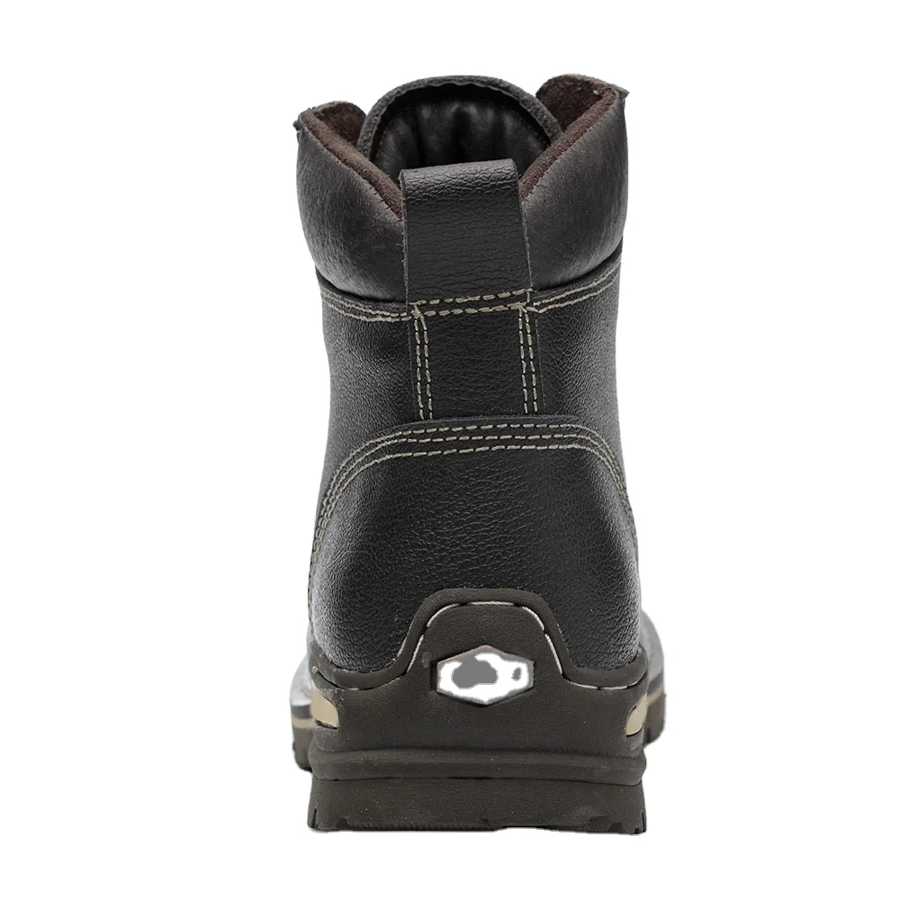 Черные сверхпрочные прорезные защитные ботинки Goodyear среднего размера строительные рабочие со стальным носком и пластиной Лошадиная кожа