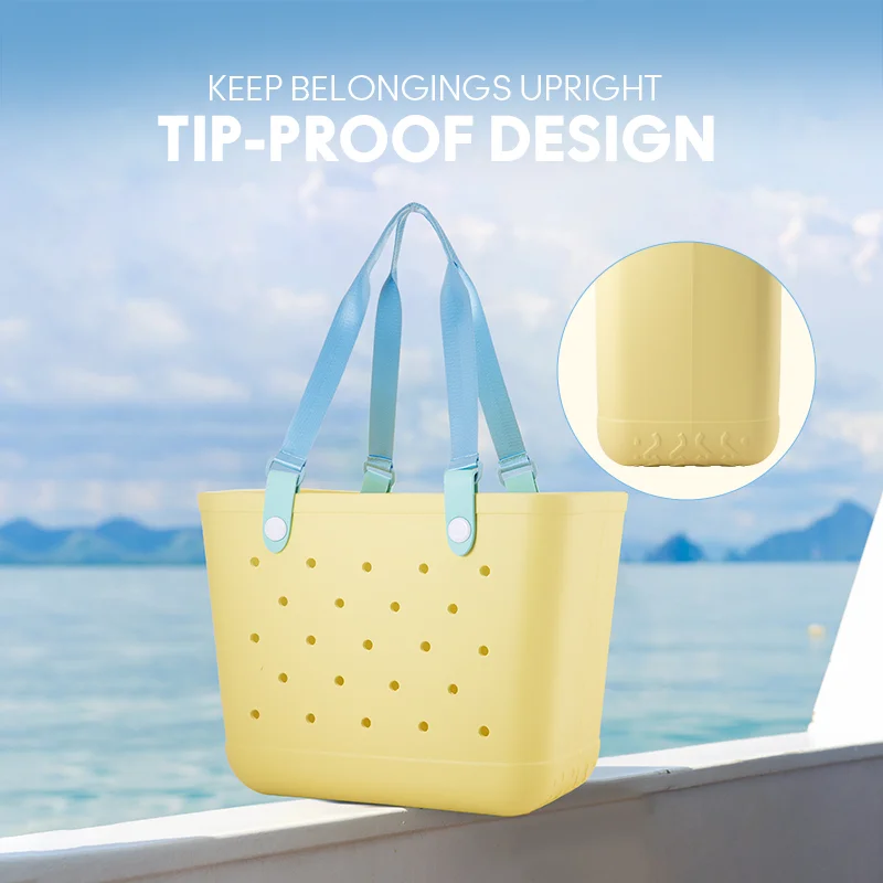 Cambodia Stylish and Practical Custom Pattern EVA Beach Bag Tote Portable and Open Type for Beach Carrying Essentials