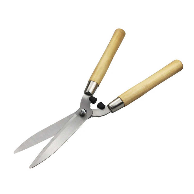 Garden Tool Hedge Shears Grass Scissors With Wood Handle Lawn Edging