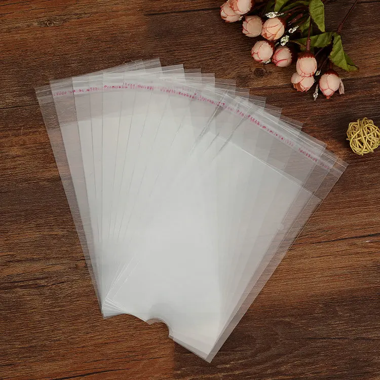 Clear BOPP PP Opp Plastic Bag with Hanging Hole White Header Pouch Cellophane Cello Gift Packing Bags Flap Card Packing Display
