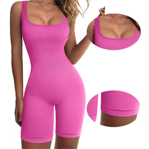 OEM Women's Workout Yoga Wear One Piece Sleeveless Exercise Seamless Fitness Jumpsuits